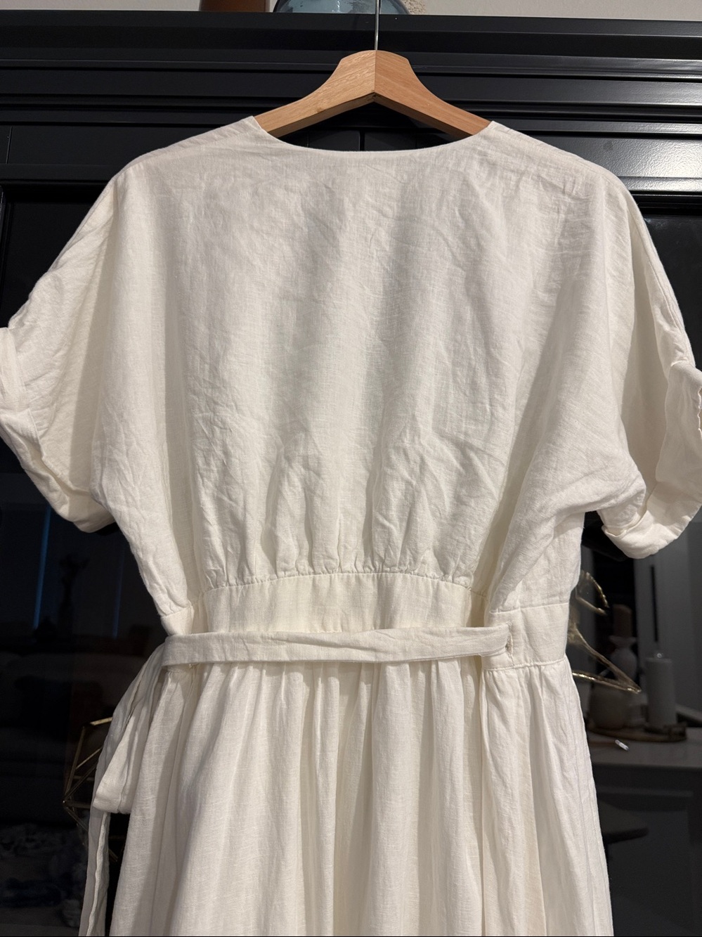 Urban Outfitters Cream Wrap Lined Maxi Dress with Tie Waist - Picture 7 of 11